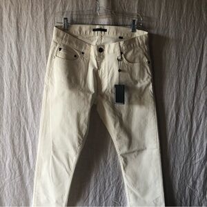 NWT John Varvatos china white cream jeans straight to taper size 31Re also 32Reg